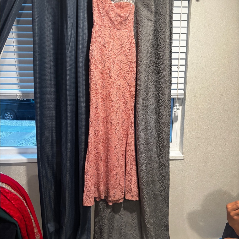 Scala Pink Sleeveless Cowl Neck Gown